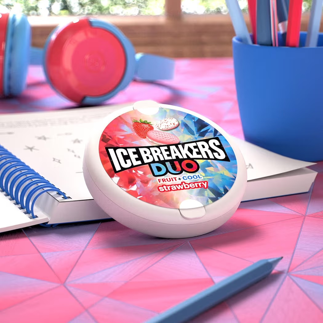 Mentas Ice Breakers Duo Sin Azúcar Fruit + Cool Strawberry 36g