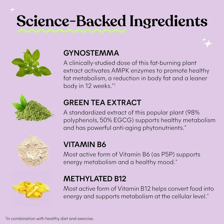 METABOLISM: Cápsulas Lemme Burn AMPK Activator Green Tea & B Vitamins x60 Unidades