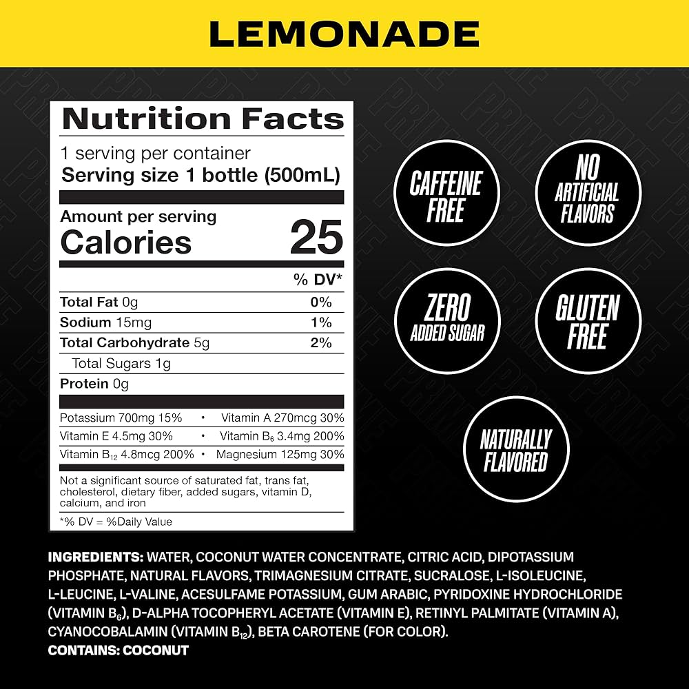 Prime Hidratante Limonada 500 mL