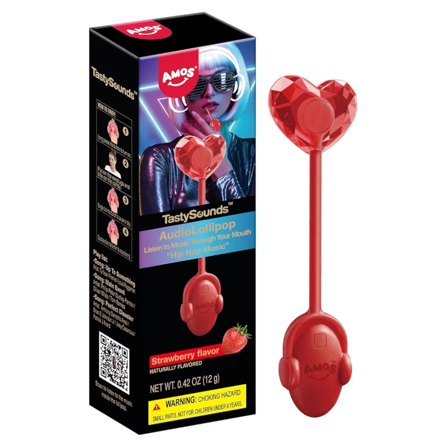 AudioLollipop Amos TastySounds Hip Hop Fresa 12g