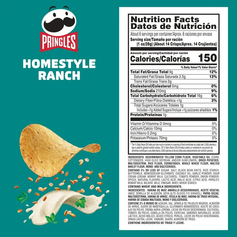 Pringles Multigranos Homestyle Ranch 155g