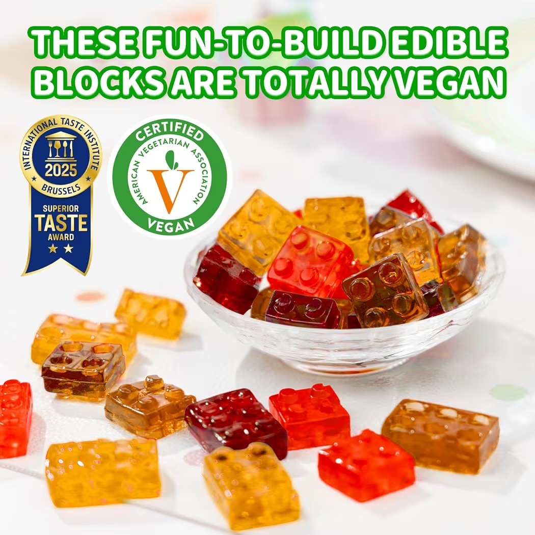 Gomitas Veganas Fruta Amos 4D Blocks Tamaño Grande 240g