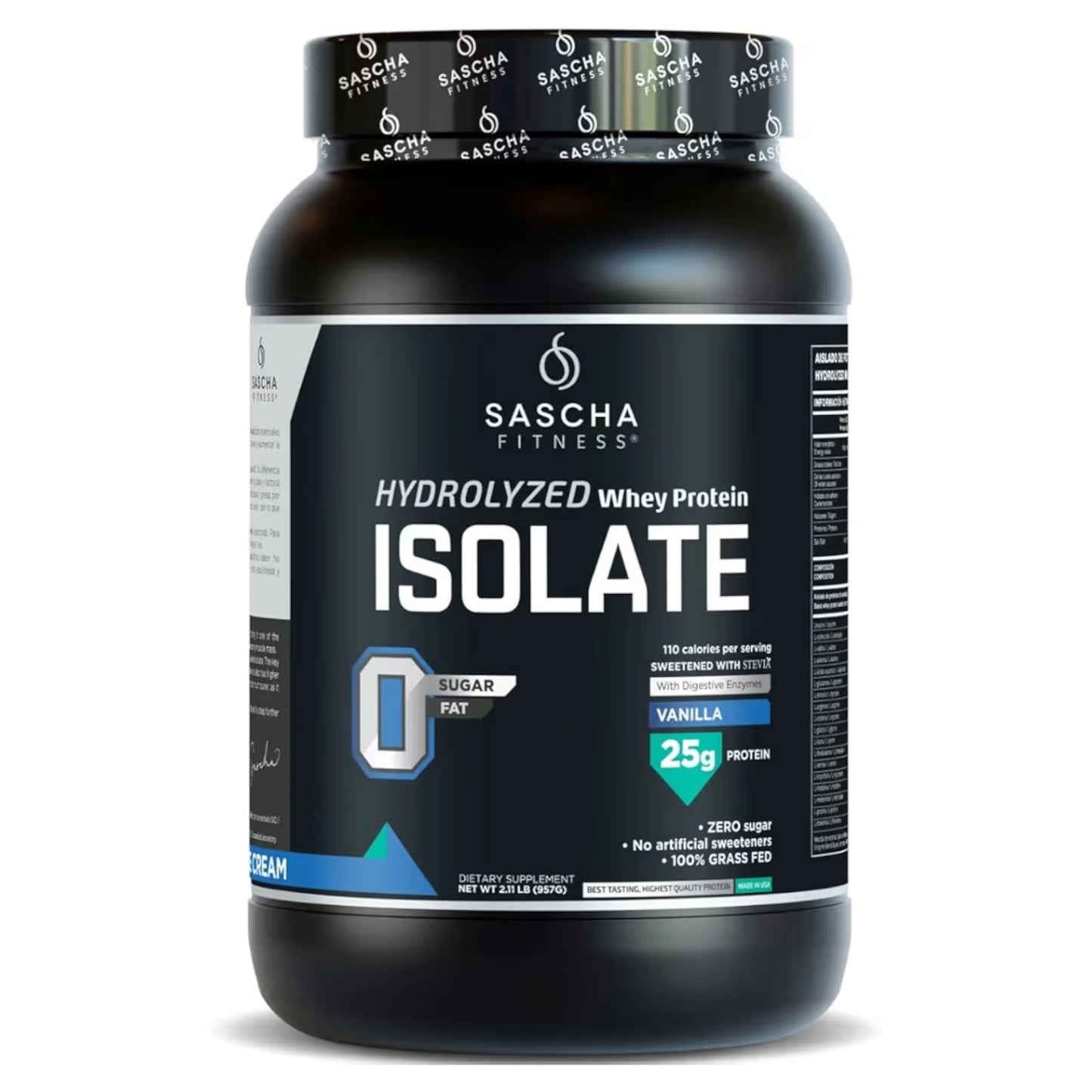 ISOLATE: Proteína Suero Hidrolizado Sascha Fitness Vainilla 957g