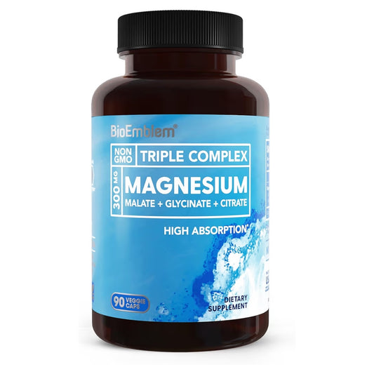 MAGNESIUM: Cápsulas Vegetales BioEmblem Triple Complex x90 Unidades
