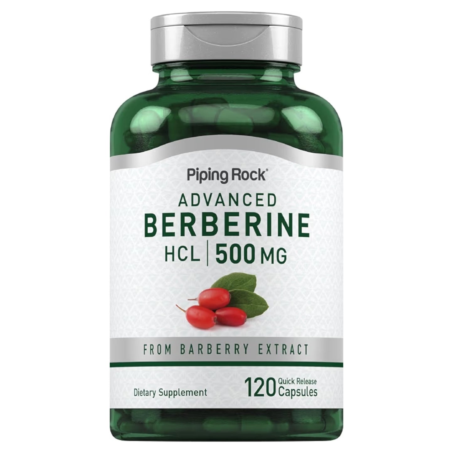 BERBERINE: Cápsulas Piping Rock HCL x120 Unidades
