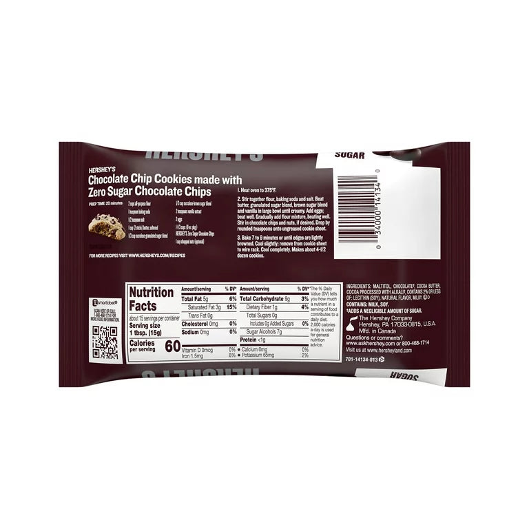Hershey’s Chispas de Chocolate Sin Azúcar 226g