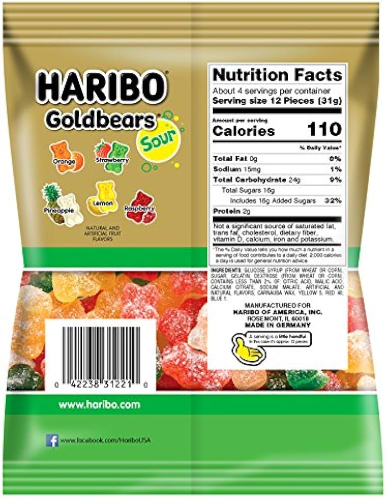 Haribo Sour Gold-Bears Share Size 127g