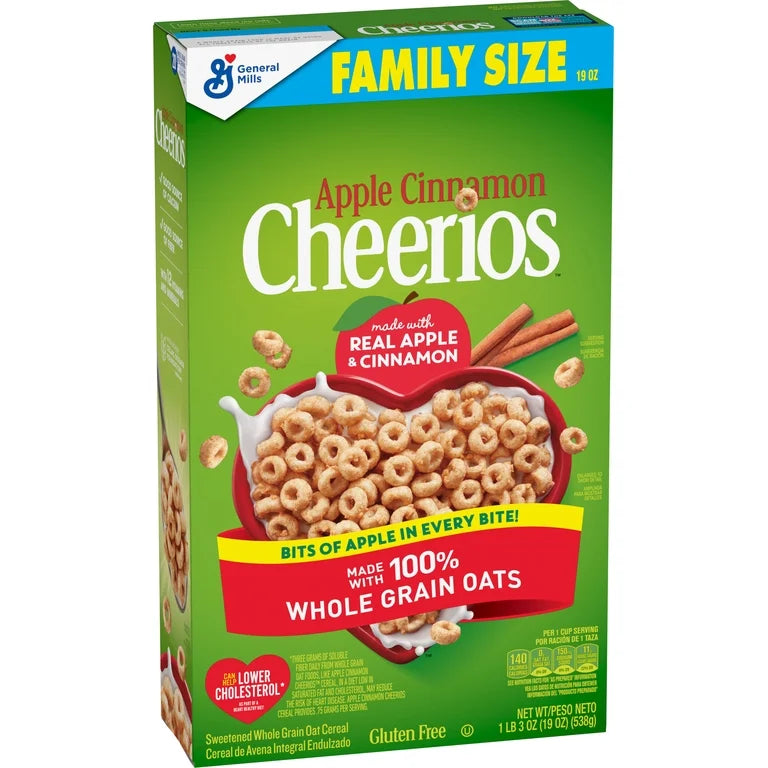Cereal Gluten Free Apple Cinnamon Cheerios Tamaño Familiar 538g