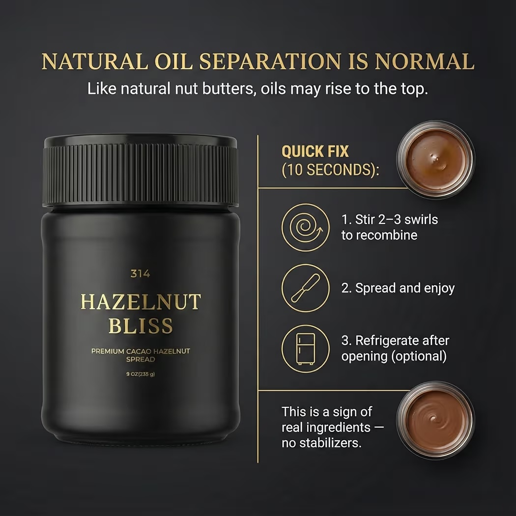 Crema Avellanas 314 Hazelnut Bliss Premium Cacao Hazelnut Spread 255g