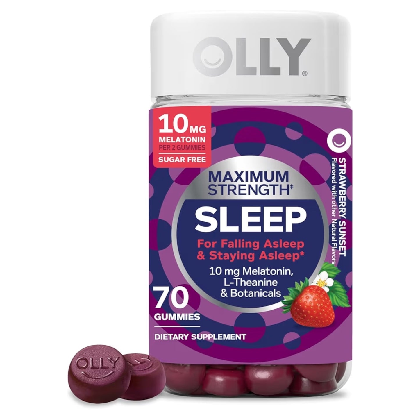SLEEP: Gomitas Olly Strawberry Sunset Max Strength x70 Unidades