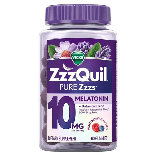 MELATONIN: Gomitas Avanzadas Vick’s ZzzQuil Mixed Berry x60 Unidades
