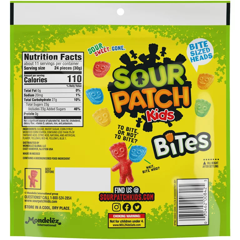 Gomitas Sour Patch Bites Paquete 340g