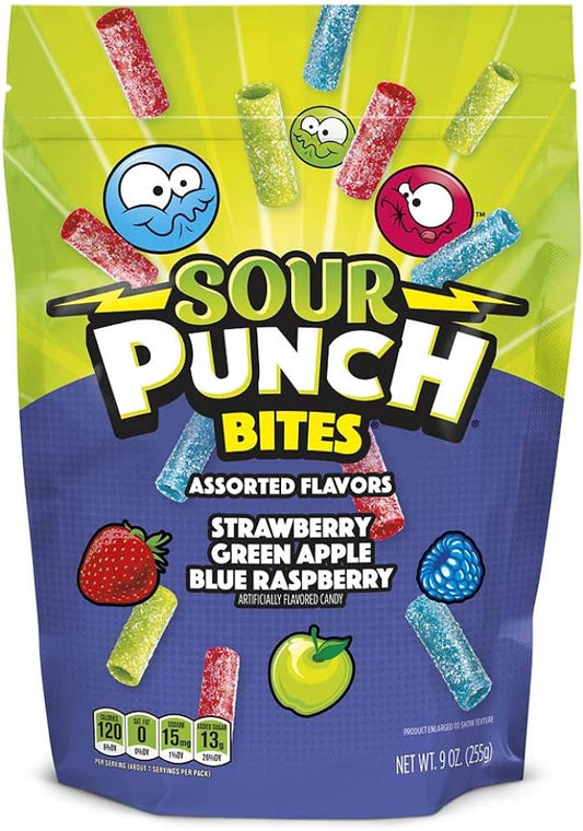 Gomitas Sour Punch Bites Sabores Surtidos Tamaño Grande 255g