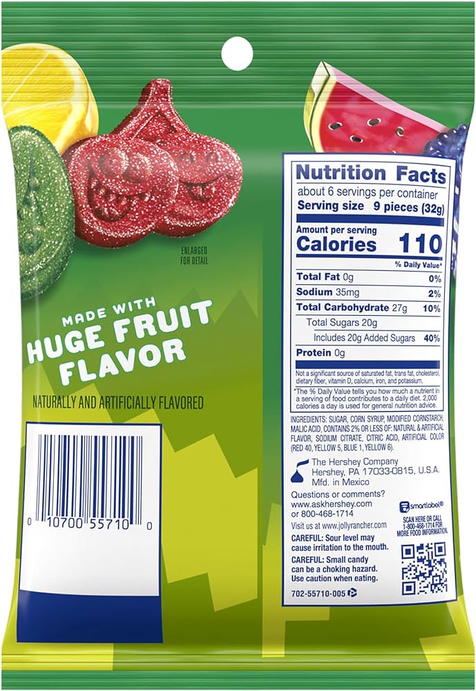 Gomitas Jolly Rancher Sour Gummies Grande 184g