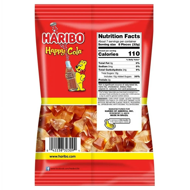 Gomitas Haribo Happy Cola Tamaño Familiar 142g