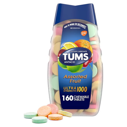 ANTACID: Tabletas Masticables Tums Frutas Surtidas Alivio Acidez Indigestión x160 Unidades