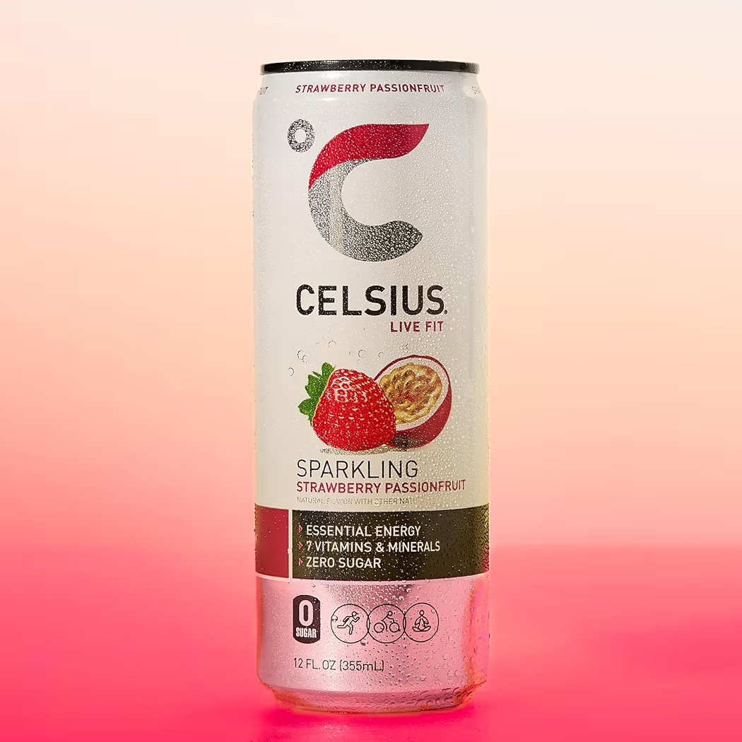 Bebida Energética Celsius Sparkling Fresa & Maracuyá Sin Azúcar 355 mL