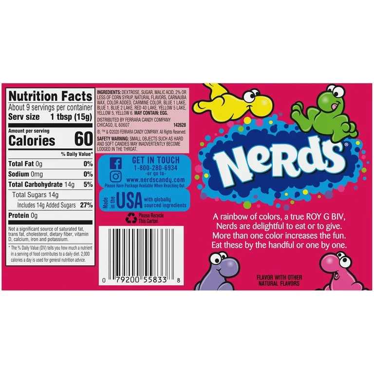 Dulces Nerds Rainbow 140g