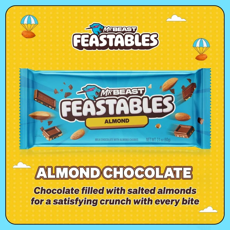 Chocolate Feastables Mr Beast Almendras Tamaño Grande 60g