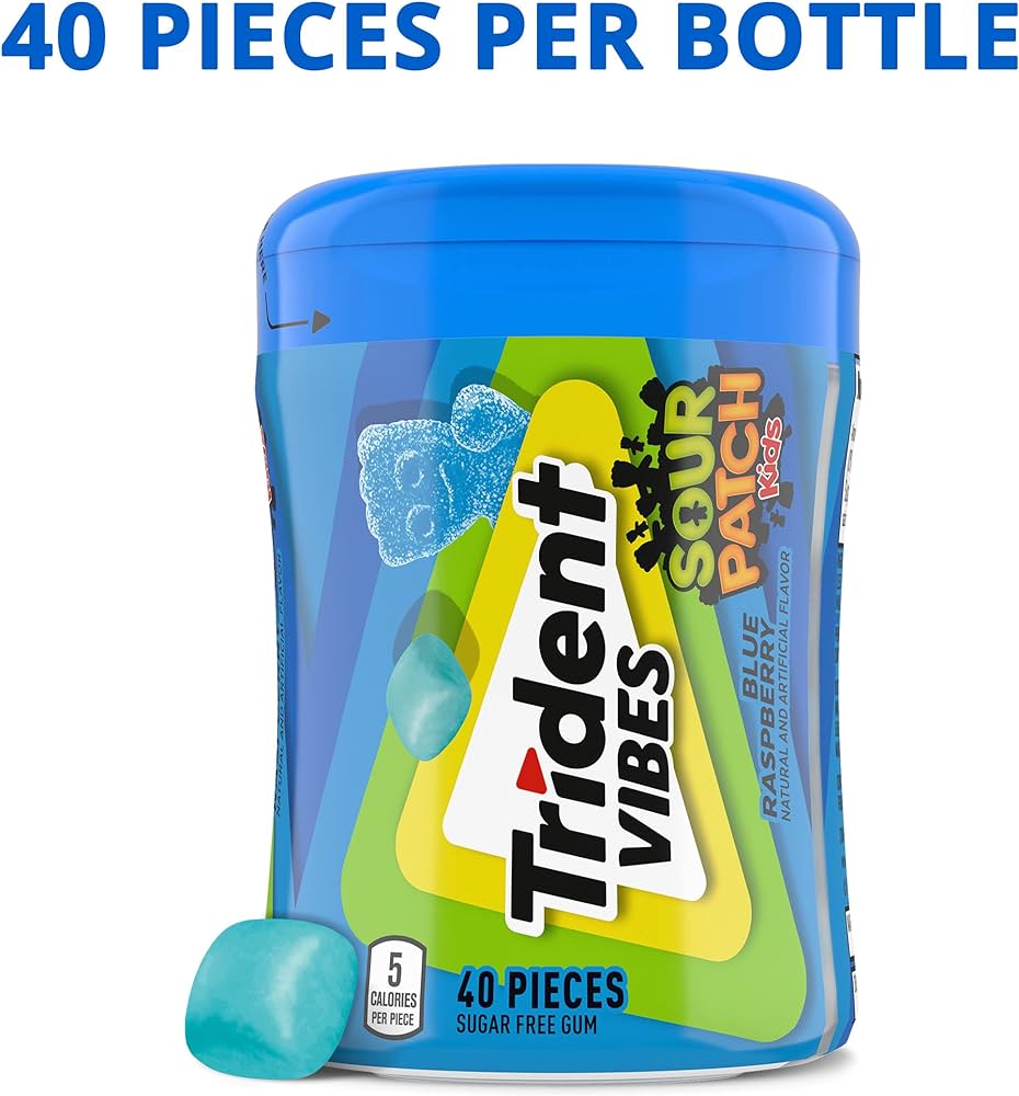 Chicles Trident Sour Patch Mora Azul Blue Raspberry x40 Unidades