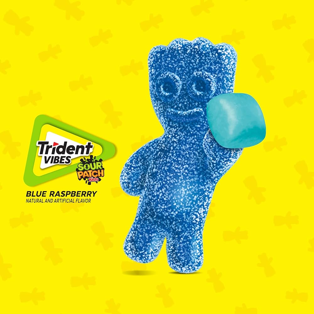 Chicles Trident Sour Patch Mora Azul Blue Raspberry x40 Unidades