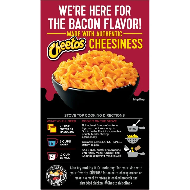 Pasta Cheetos Mac’n Cheese Cheesy Bacon 168g