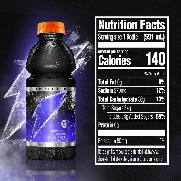 Gatorade Midnight Ice Edición Limitada 590 mL