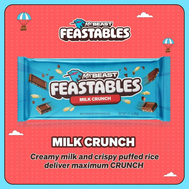 Chocolate Feastables Mr Beast Milk Crunch Tamaño Grande 60g