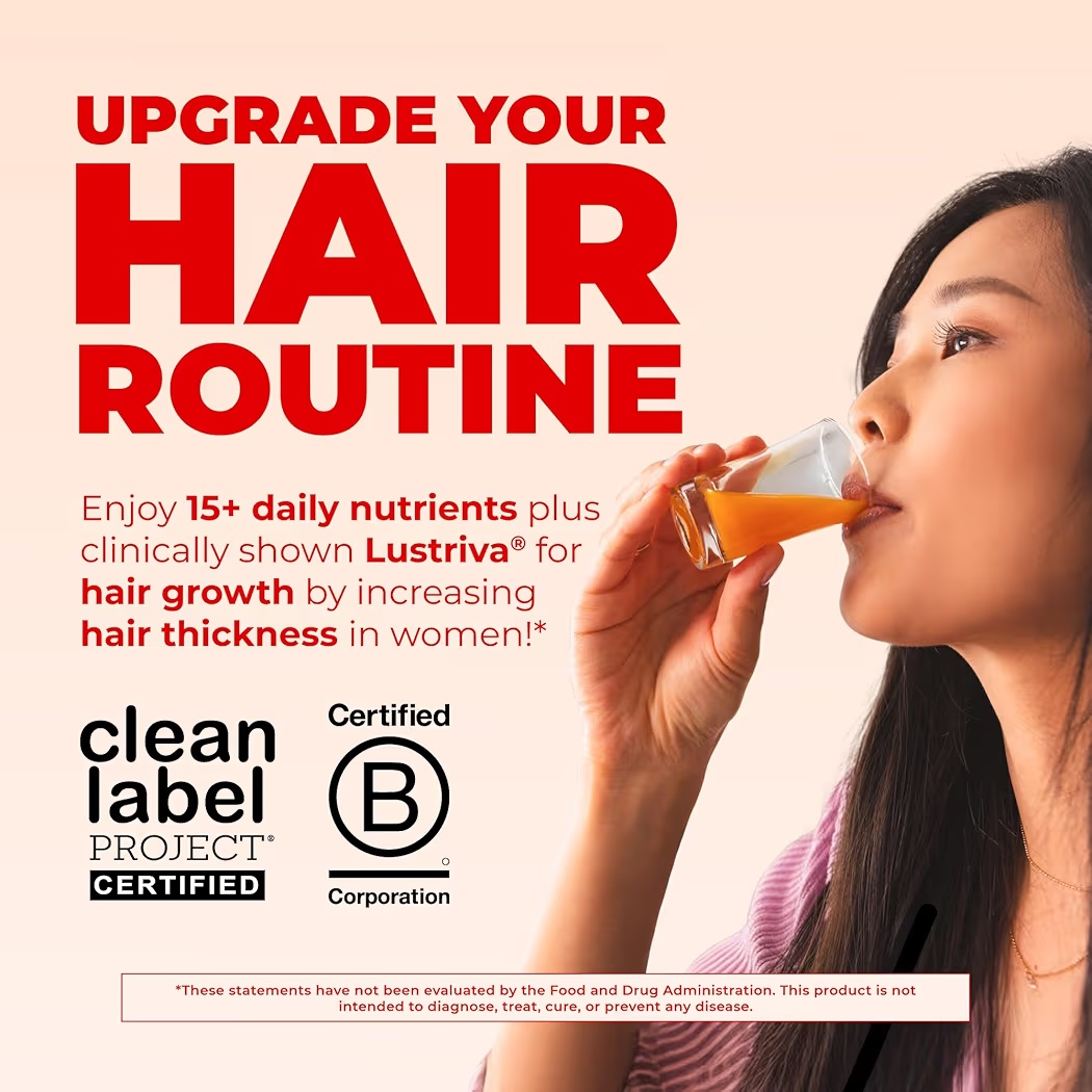 MULTIVITAMIN: Liquid Morning Mary Ruth’s + Hair Growth Peach Mango 450 mL