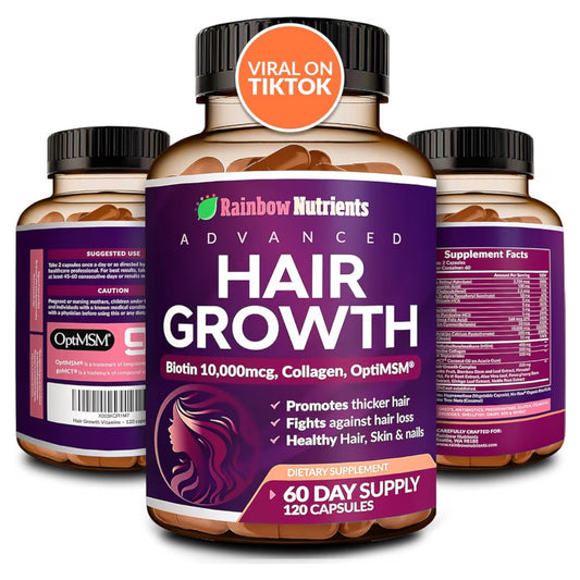 HAIR GROWTH: Cápsulas Rainbow Nutrients Advanced x120 Unidades