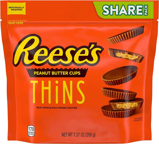 Reese’s Thins Chocolate + Mantequilla de Maní Tamaño Grande 208g