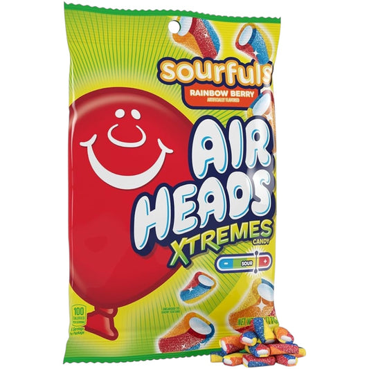 Gomitas Airheads Xtremes Sourfuls Rainbow Berry Grande 170g