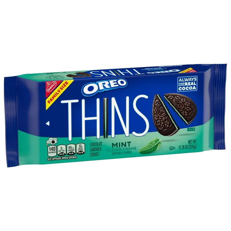Oreo Thins Menta Tamaño Grande 333g