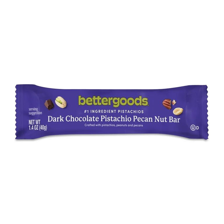 Barra Proteína Bettergoods Dark Chocolate Pistachio Pecan 40g - NexoVerse
