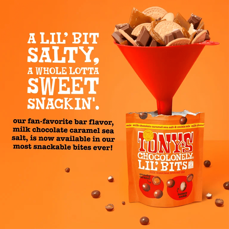 Chocolates Tony’s Chocolonely Lil’ Bits Caramelo Salado & Galletas 113g - NexoVerse