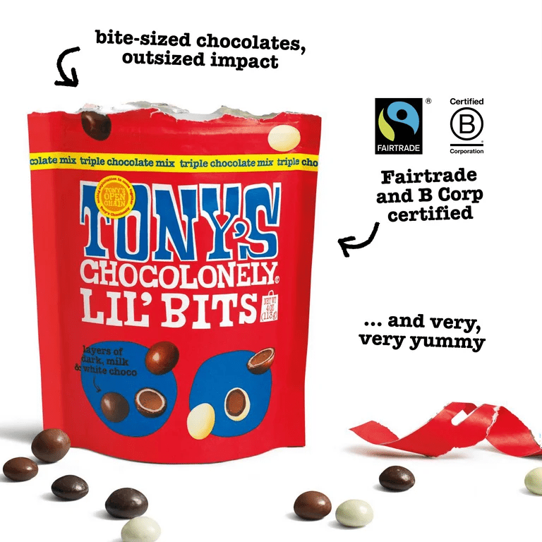 Chocolates Tony’s Chocolonely Lil’ Bits Triple Chocolate Mix 113g - NexoVerse